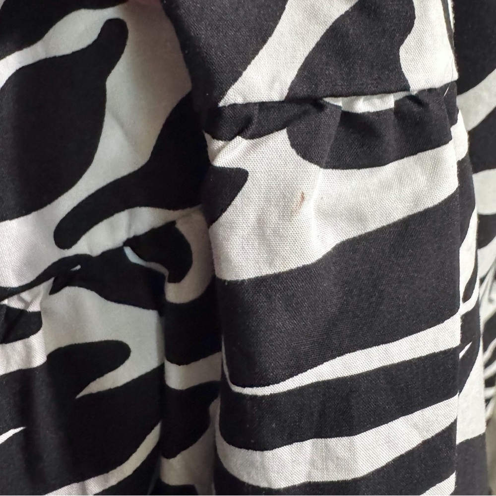 Chico's Poplin Palm Print Dress in Black Size 12 100% Cotton - Picture 6 of 9